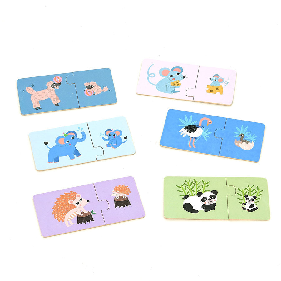 Coffret de 12 puzzles en bois Maman-bébé Michelle Carlslund VILAC