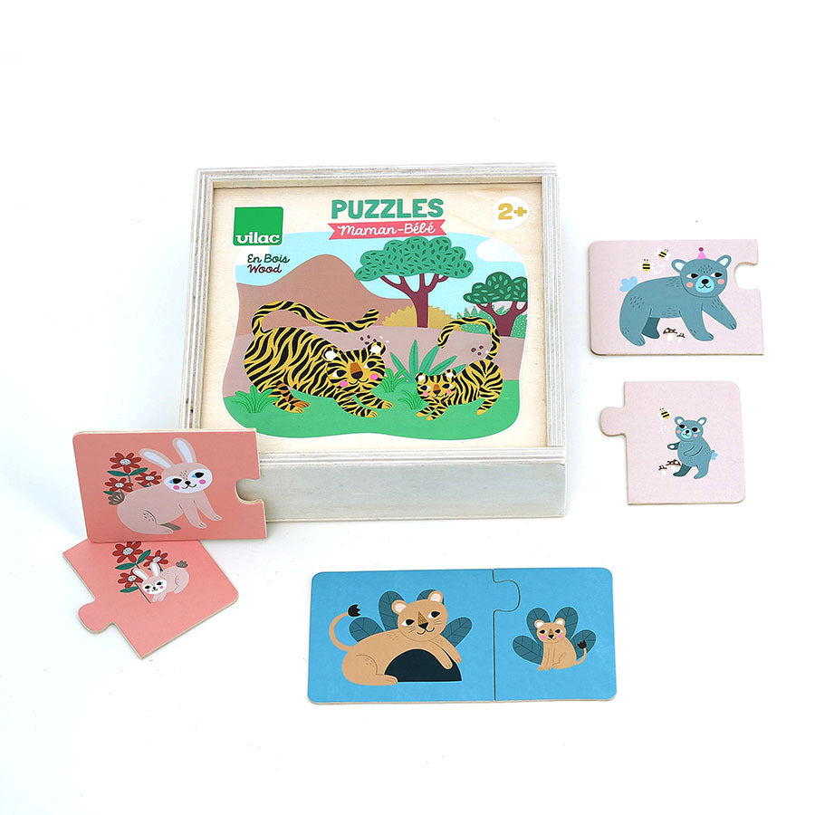 Coffret de 12 puzzles en bois Maman-bébé Michelle Carlslund VILAC