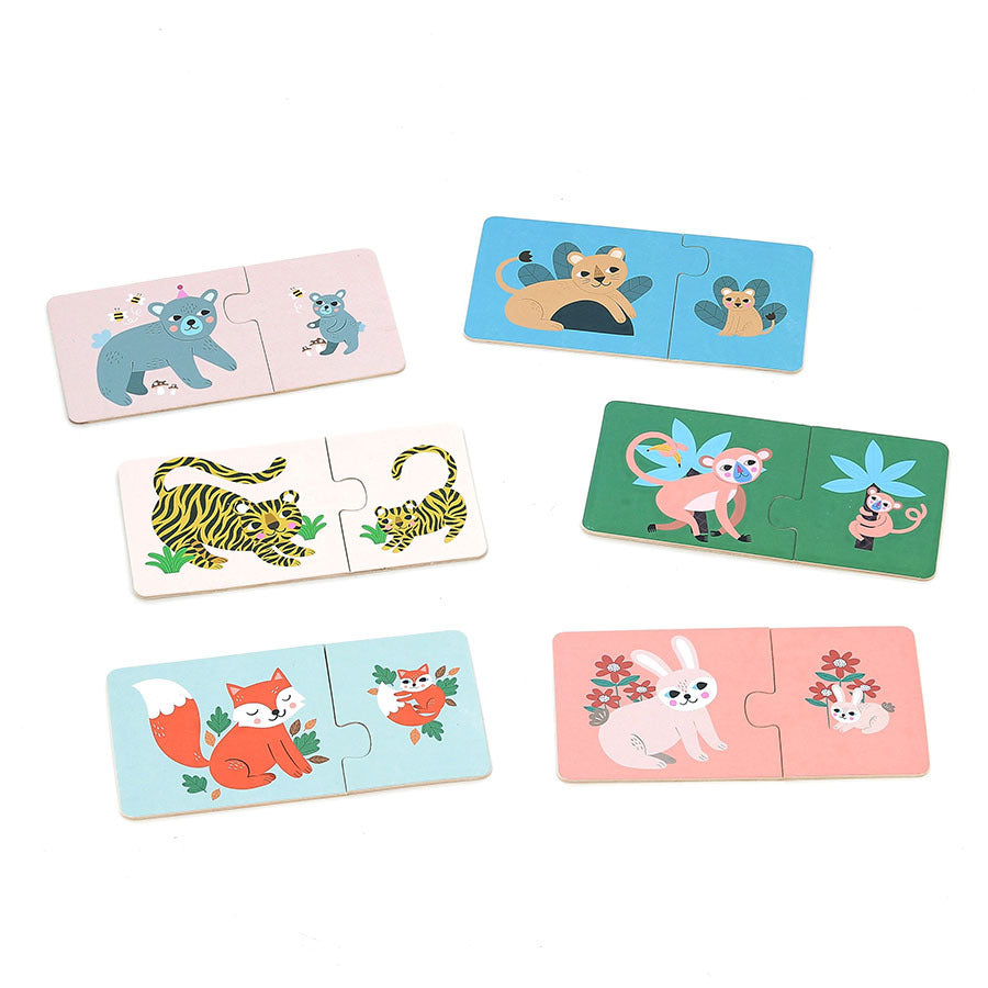 Coffret de 12 puzzles en bois Maman-bébé Michelle Carlslund VILAC