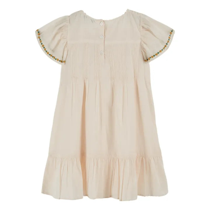 Robe brodée fleurs crème EMILE ET IDA