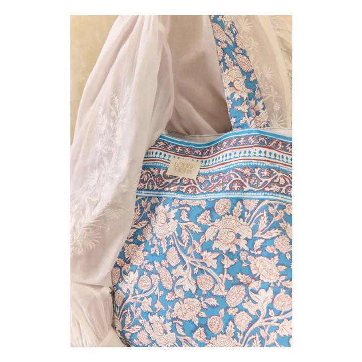 Tote bag BEVERLY blue mountain avens LOUISE MISHA