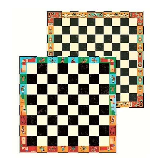 Jeu d'échecs et de dames en bois DJECO