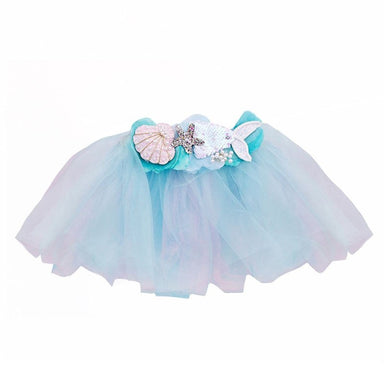 Tutu enfant bleu pastel en tulle avec détails coquillage
