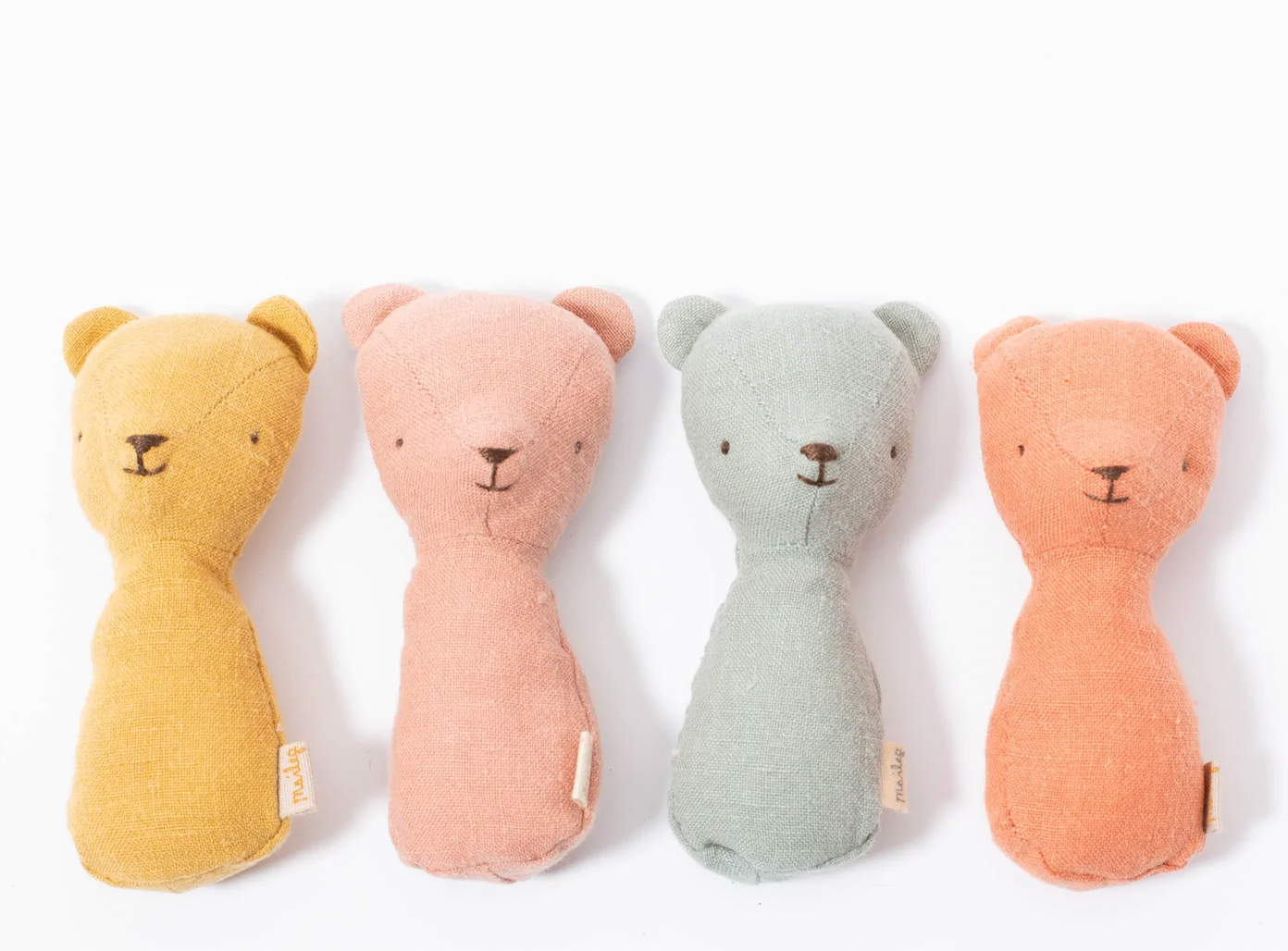 Hochet rattle TEDDY ourson vieux rose MAILEG