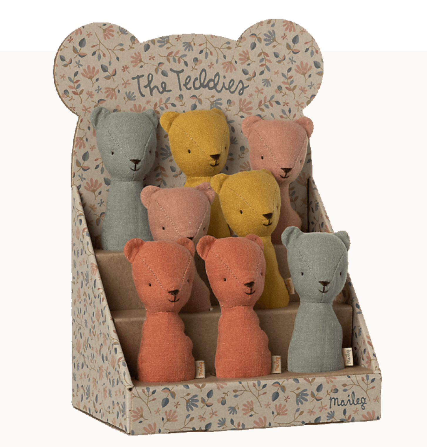 Hochet rattle TEDDY ourson vieux rose MAILEG