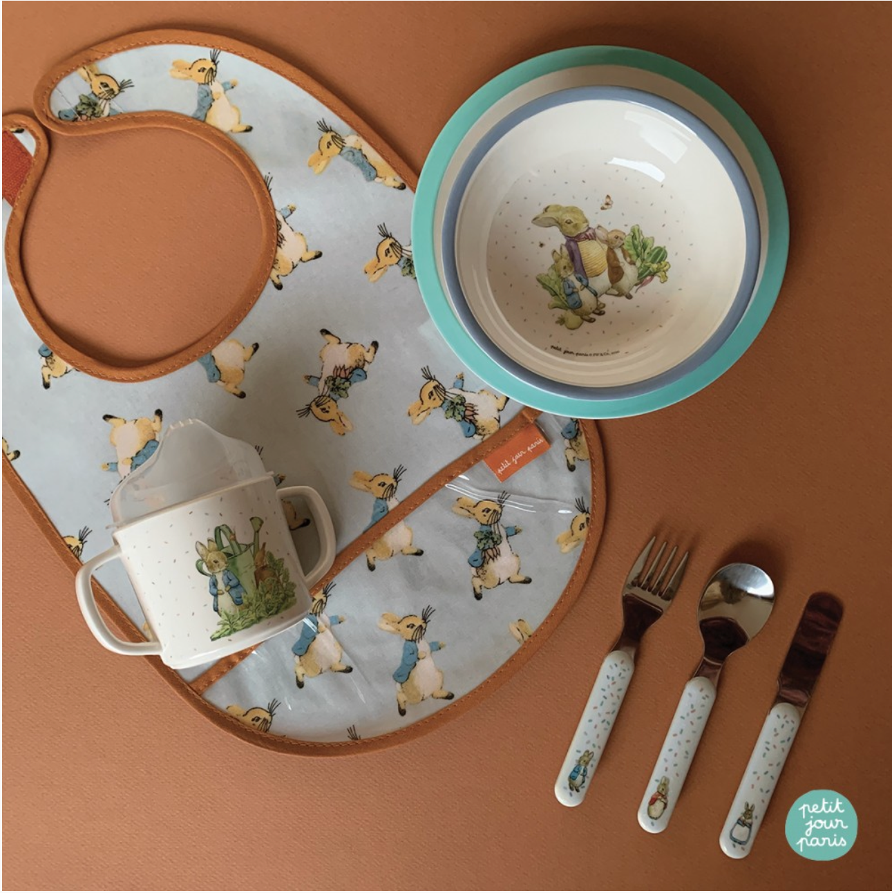 Bavoir en toile cirée Peter Rabbit PETIT JOUR