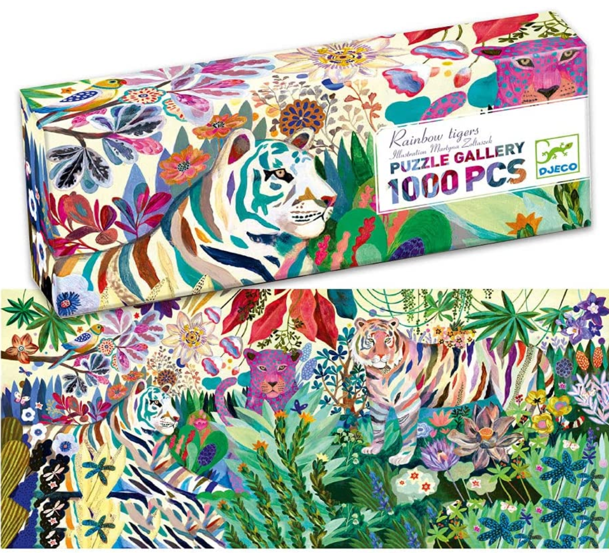 Puzzle Rainbow Tigers 1000pcs DJECO