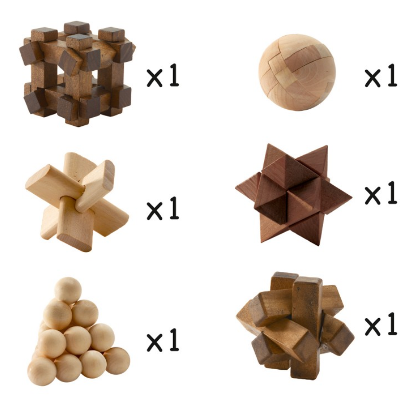 Jeu de 6 casse-têtes en bois WOODIX DJECO