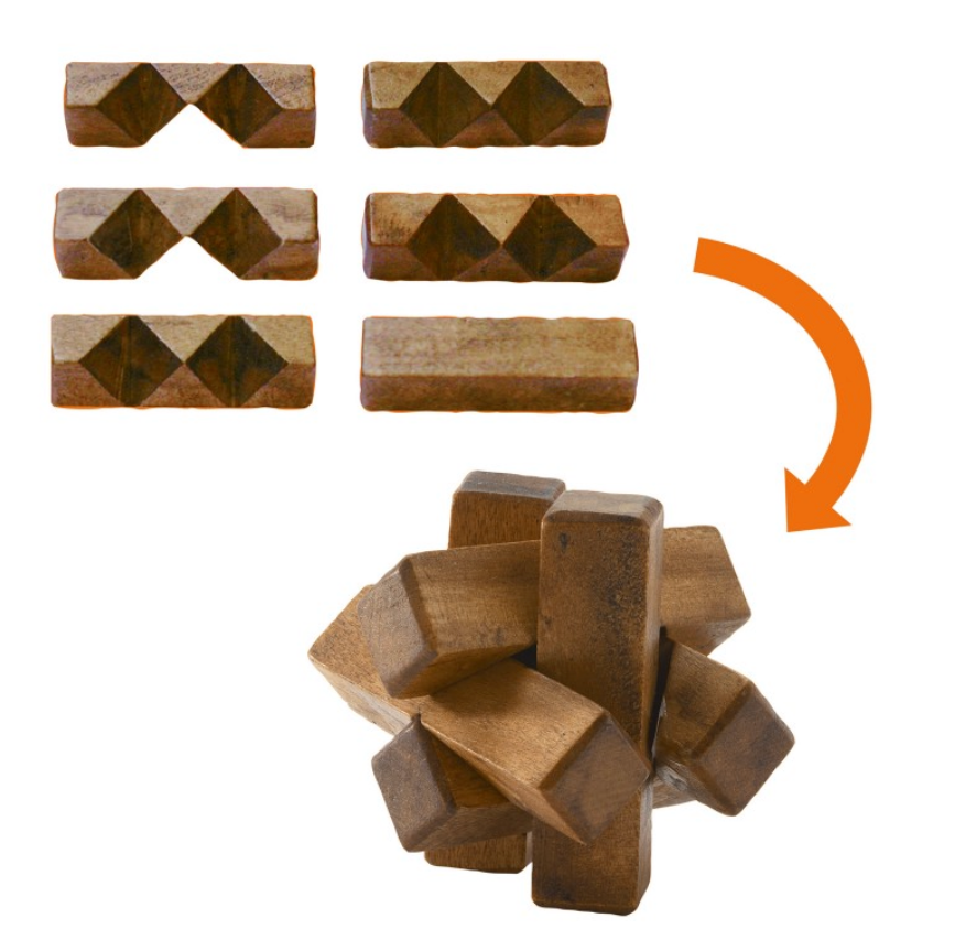 Jeu de 6 casse-têtes en bois WOODIX DJECO