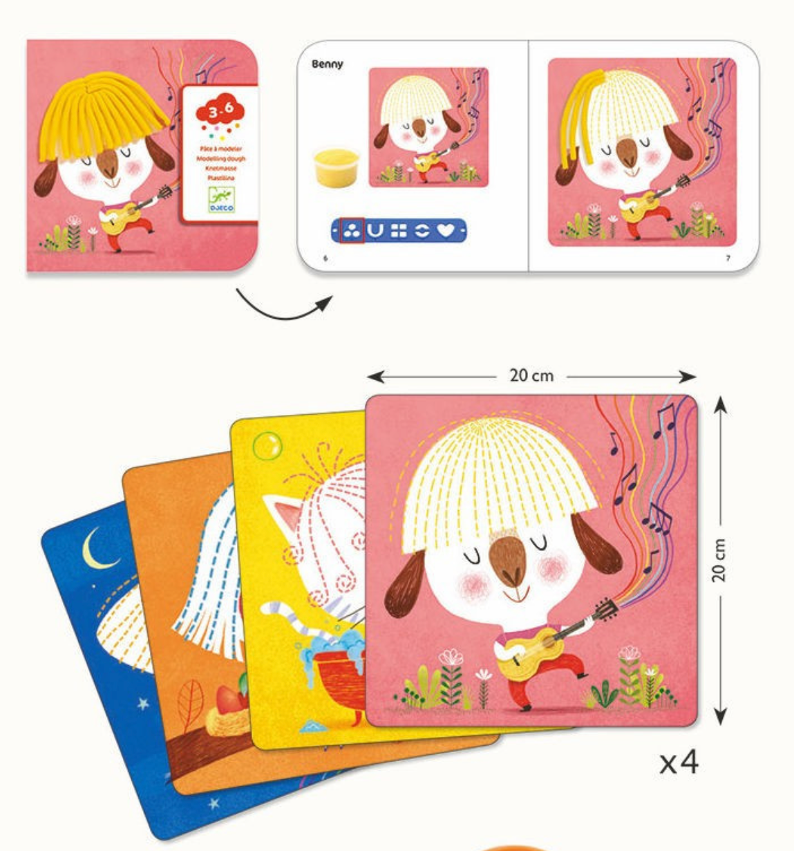 Pâte à modeler Bouclettes et cheveux raides DJECO