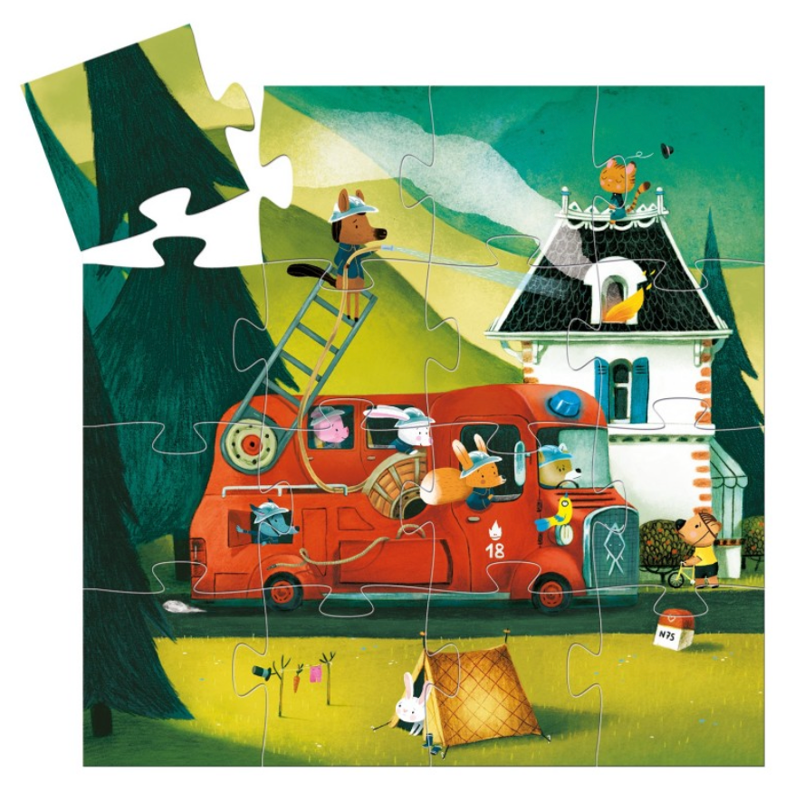 Puzzle silhouette pompier DJECO