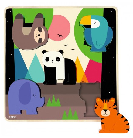 Puzzle encastrable sonore La jungle Andy Westface VILAC